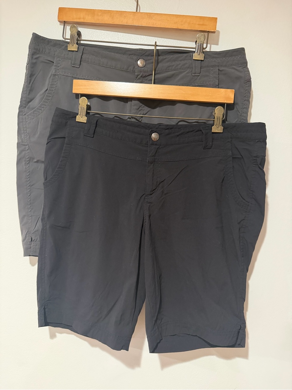 Eddie Bauer Black and Gray Women’s Bermuda Shorts Duo